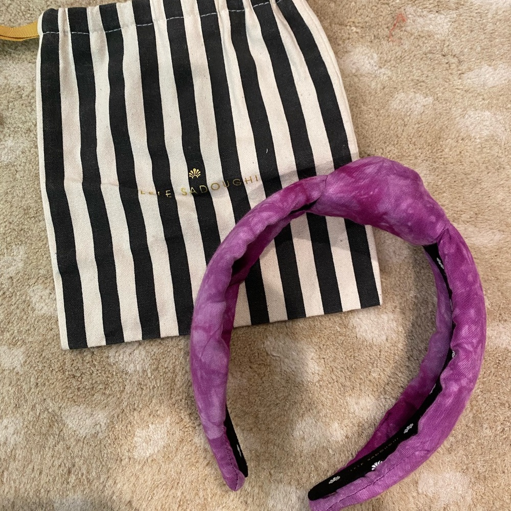 Lele Sadoughi Purple Velvet Braided Headband